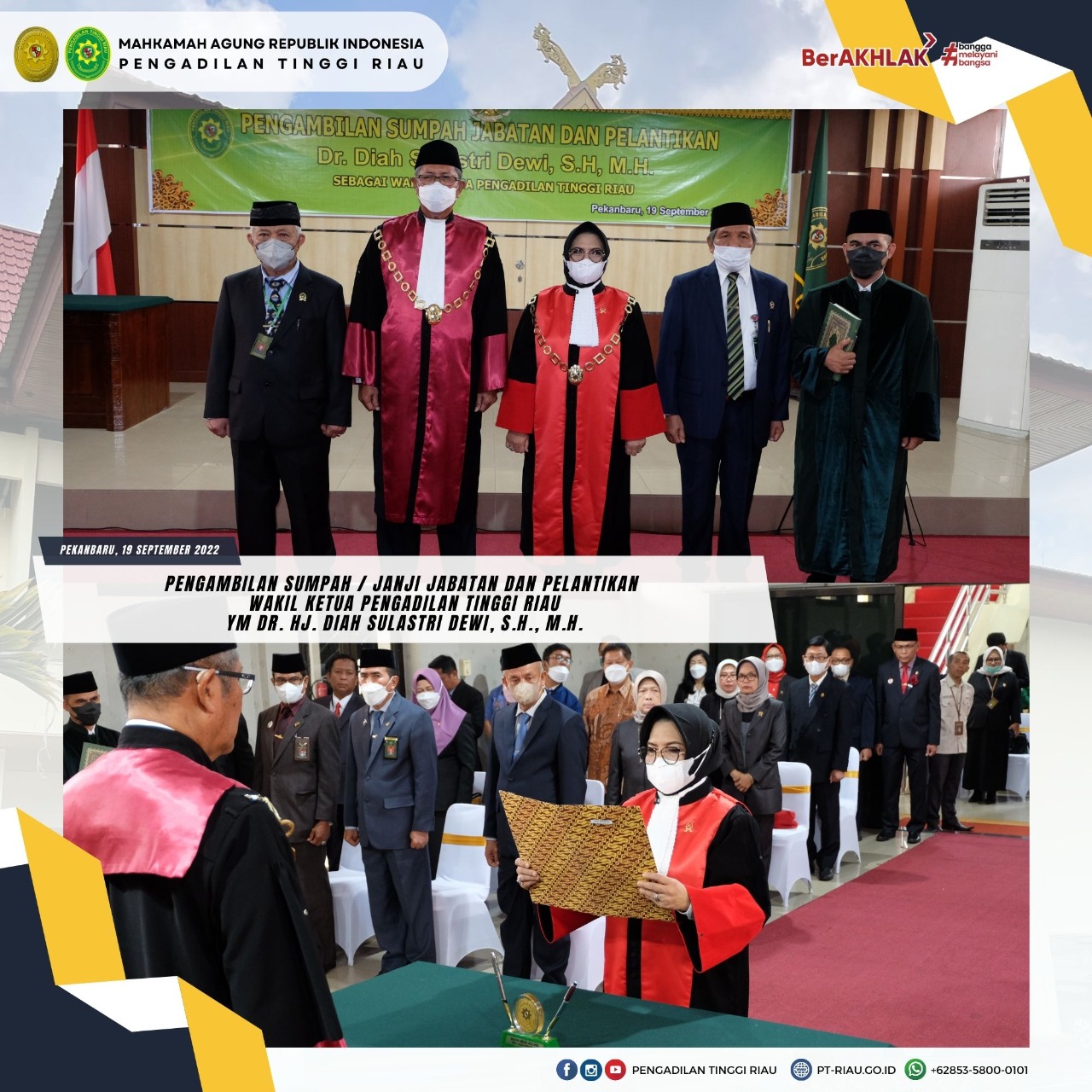 Pengambilan Sumpah / Janji Jabatan dan Pelantikan Wakil Ketua Pengadilan Tinggi Riau